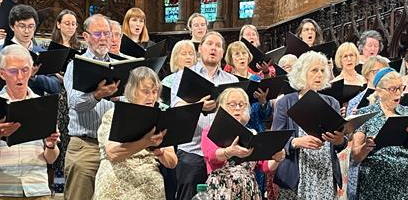 The choir rehearsing